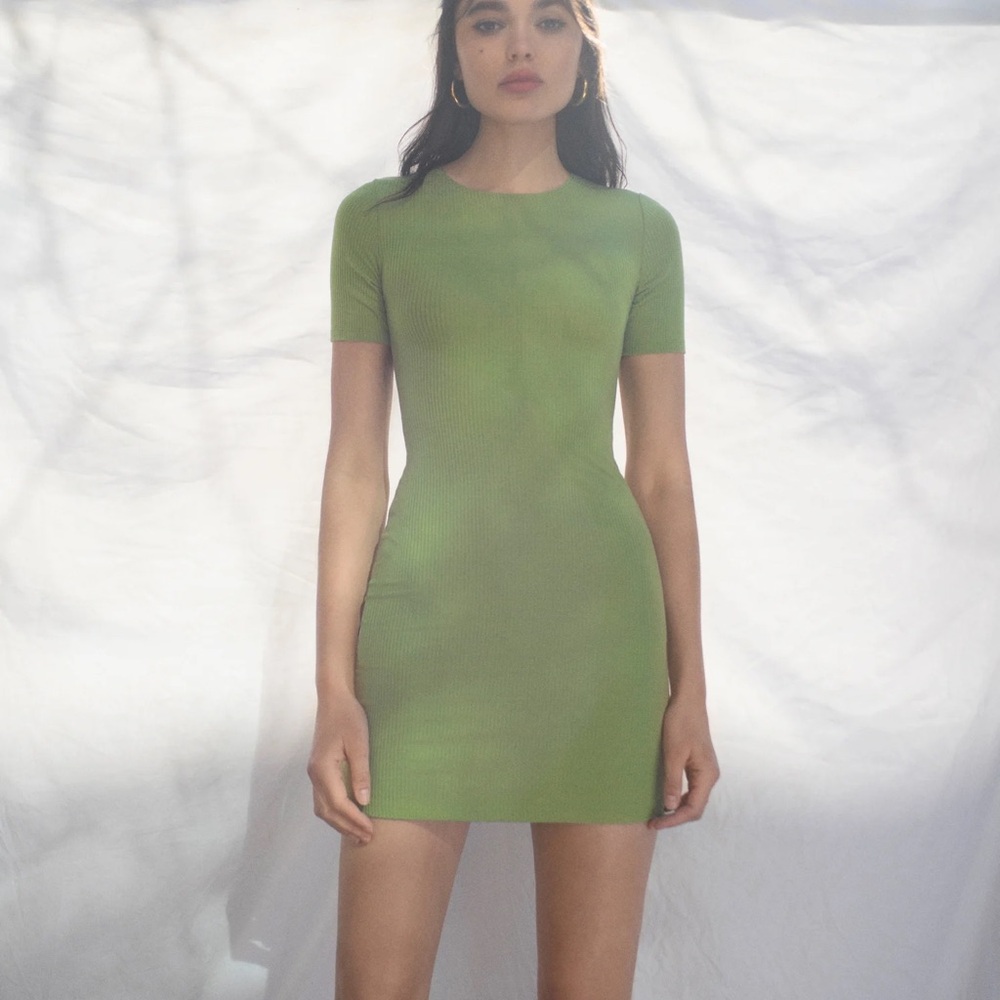 Reformation ribbed mini dress